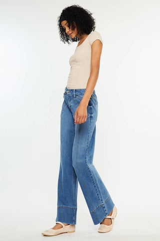 SALE MID RISE WIDE LEG JEANS-KC70100MD