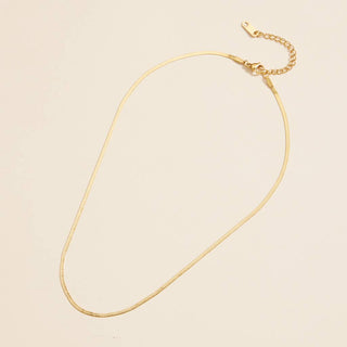 Snake Chain Gold Dip Stainless Steel Necklace: Gold / 2MM / 4JN14018