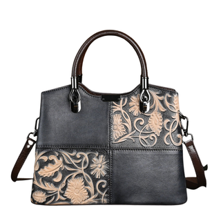 Diagonal Embossed Design Hand Bag