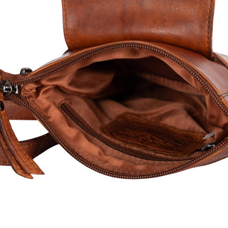 Leather Shoulder Bag Robbie GW6851: Brown