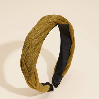 Elegant Braided Textured Headband: Olive / One / 4EH87019