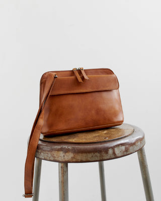 Luna Handcrafted Leather Crossbody: Cognac