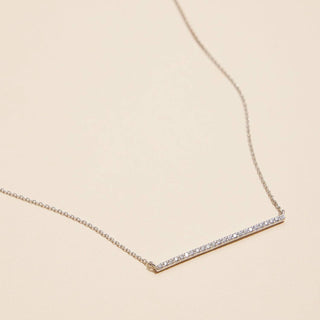 18K Bar Necklace with Sparkling Accents: Gold / One / 4DN18052