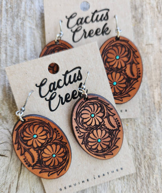 "Laura" Handmade Leather Earrings