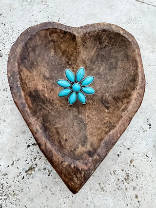 Western Turquoise Flower Ring