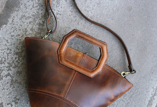 Womens Leather Handbag Crossbody Bag Small Tote: Wallet + Cardholder / No Personalisation