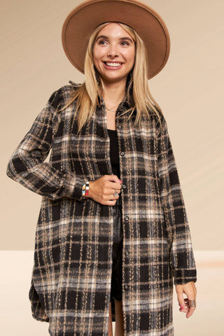 LEJ2587B - CHECK FLANNEL SHACKET