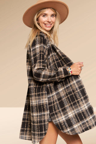 LEJ2587B - CHECK FLANNEL SHACKET