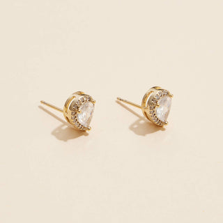 Pear-Shaped Cubic Zirconia Stud Earrings 18K Gold Dipped: White Gold / One / 4DE38109