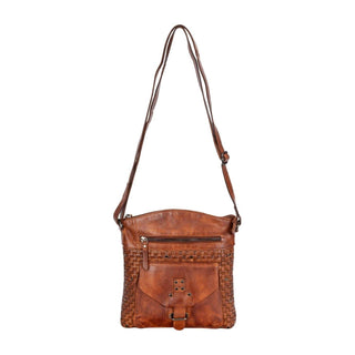 Leather Elsa Shoulder Bag -WS005: Cognac