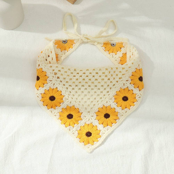 Handmade Crochet Headband Sunflower Mushroom: PNKSF