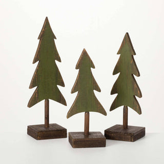 WOOD TABLETOP EVERGREEN TREES