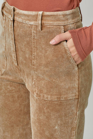 60879 Washed Corduroy Trousers: Sand / Large