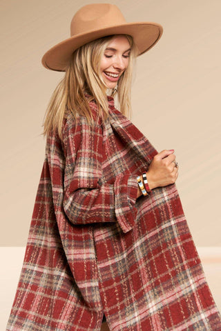 LEJ2587B - CHECK FLANNEL SHACKET