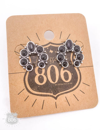 Squash blossom post earring 806-E257 - LAST CALL: Black