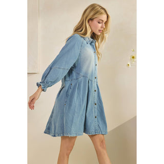 SALE Overfit Button Down Denim Shirt Dress