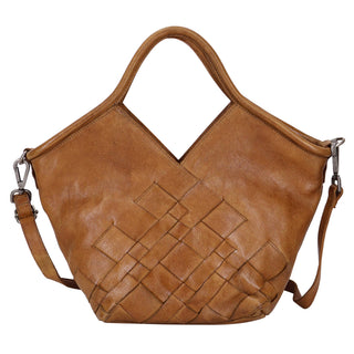 Casey Handcrafted Leather Tote/Crossbody Bags: Cognac