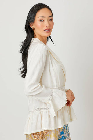 60628 Tiered Lacy Jacket: Ivory / Small