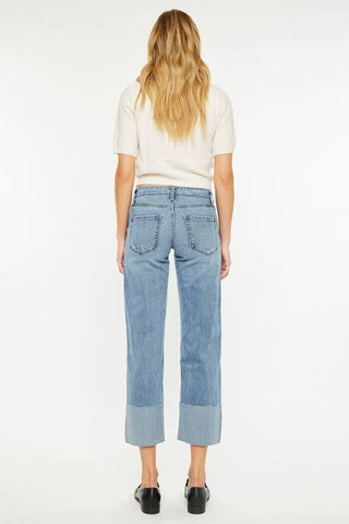 SALE MID RISE CROPPED WIDE LEG JEANS-KC2589M