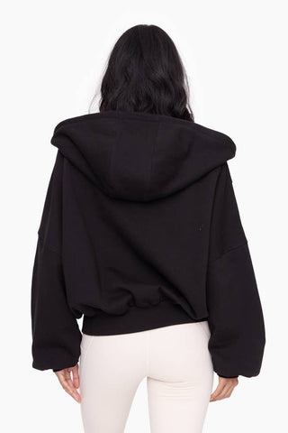 Oversized Zip-Up Hoodie: Black / S/M:M/L (3:3)