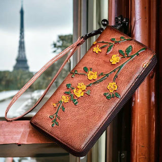 Vintage Clinging Floral Pattern Zipper Clutch