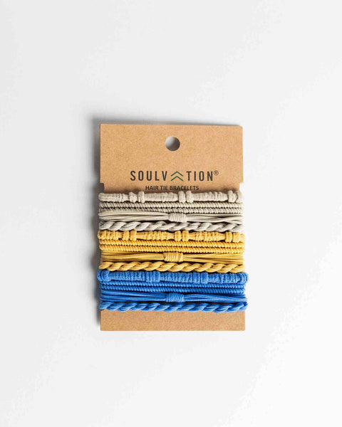 Boho Hair Ties: Braided Black/Tan