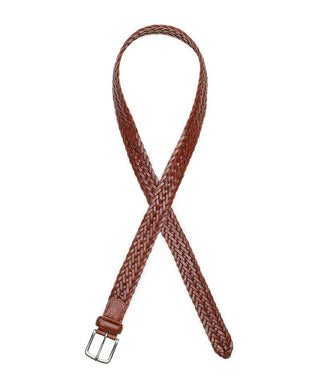 Patricia Nash Men's Woven Leather Belt: Large: 46" Length* — 1-1/4" Width / Tan