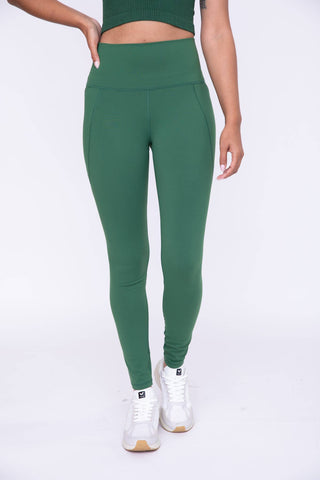 Tapered Band Essential Solid Highwaist Leggings: BLACK / S:M:L (2:2:2)