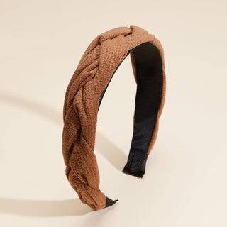 Elegant Braided Textured Headband: Olive / One / 4EH87019