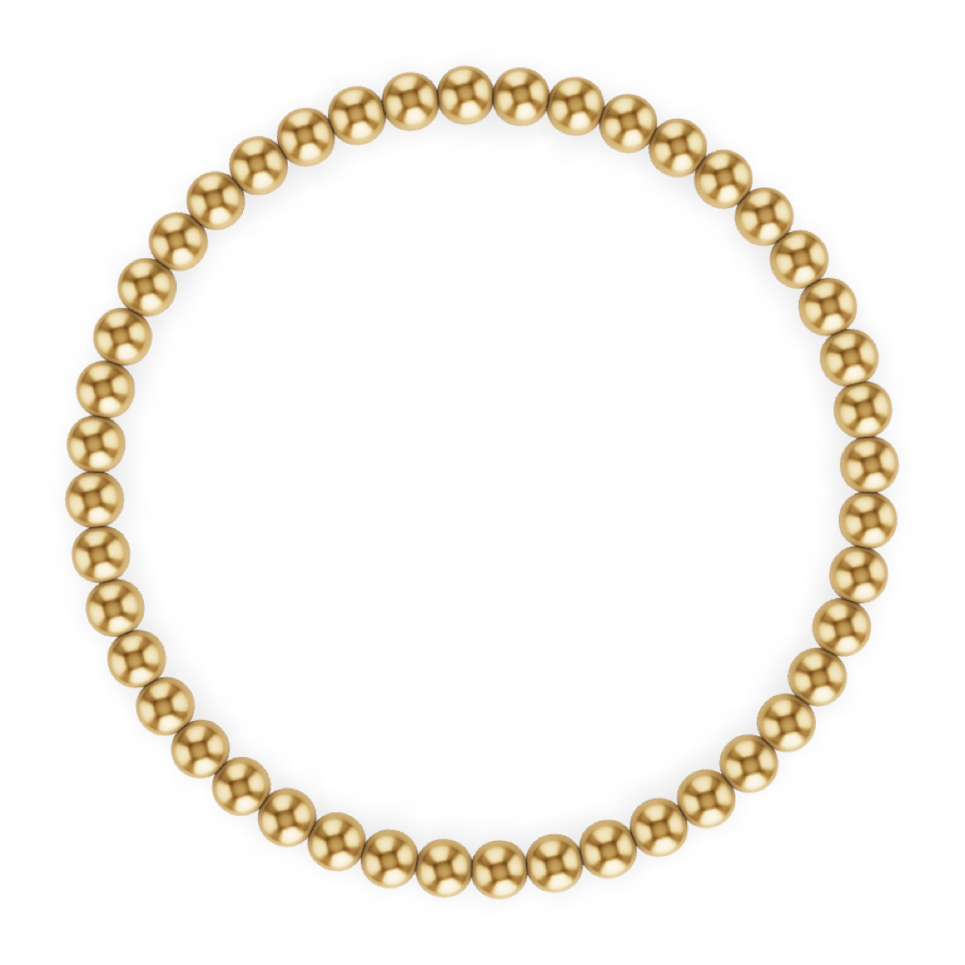 4MM Gold Ball Bracelet: Gold / 7.5"